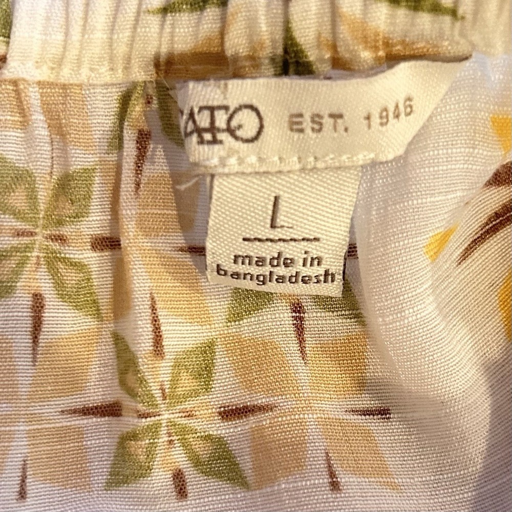 Floral Blouse Sz L Cottagecore Sheer Lightweight Boho 3/4 Balloon Sleeve Ruffle - Picture 6 of 14